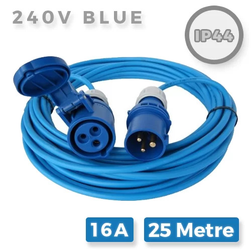 240V Blue extension lead 16A x 25M