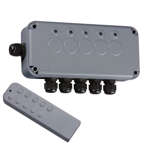 Waterproof 5 Gang Remote Controlled Switch Box 13A IP66