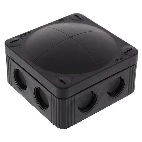 Wiska Black 85mm x 85mm x 51mm Waterproof Junction Box