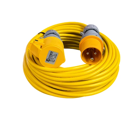 110V Yellow Extension Lead 16A x 10M