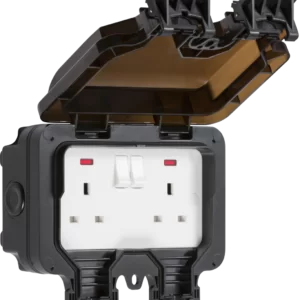 2 Gang Waterproof Switched Socket IP66 Rated