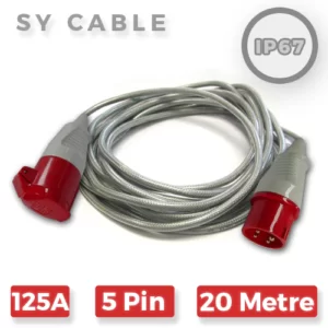 3 Phase 415V Extension Lead SY Cable 5 Pin 125A X 20M
