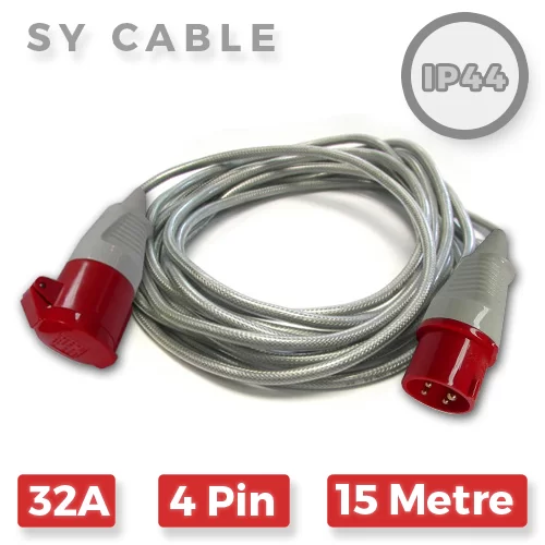 3 Phase 415v SY cable extension lead 32a 4 pin