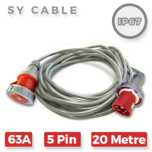 63A 5 Pin 415V SY Extension Lead x 20m