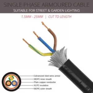4mm x 3 Core Single Phase Armoured Cable